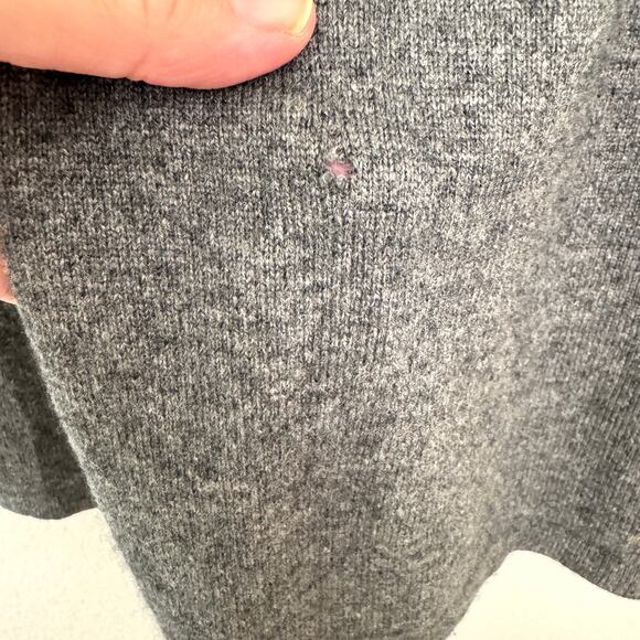 Asha Womens Cardigan Size L 100% Cashmere Minimal Knit Winter Classic Gray - Picture 5 of 8